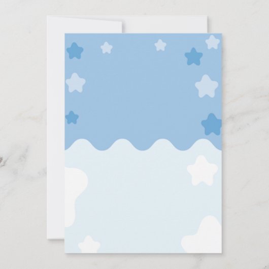 飛行機の星が雲それは男の子のシャワーだ 招待状 (裏面)