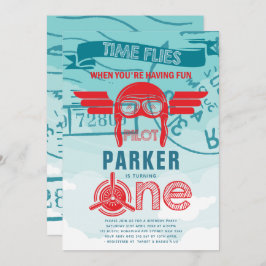 飛行機の最初の誕生日パーティー 招待状