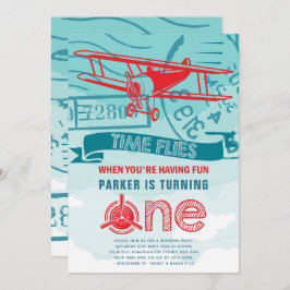 飛行機の最初の誕生日パーティー 招待状