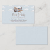 飛行機の本ベビー、旅行ベビーシャワー エンクロージャーカード (正面/裏面)