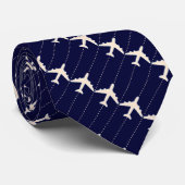 飛行機の模様(青) ネクタイ (ロール)