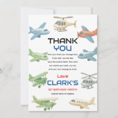 飛行機の男の子 1歳の誕生日 | 空をテーマにした楽しいパーティー サンキューカード (正面)