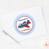 飛行機の町のラウンドカスタムの好意ステッカー ラウンドシール (封筒)