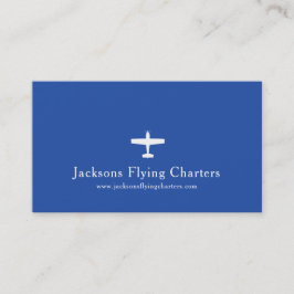 飛行機の白く青くモダンな航空名刺 名刺