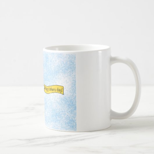 飛行機の空のバナー「ハッピーファーザーズ・デイ」漫画 コーヒーマグカップ (右)