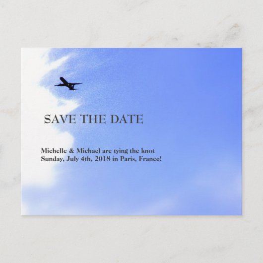 飛行機の空救の目的地 – 最新 案内ポストカード (正面)