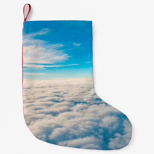 飛行機の窓から雲の上の日の出 スモールクリスマスストッキング (正面)