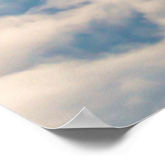 飛行機の窓から雲の上の日の出 ポスター (角)