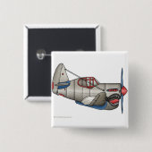 飛行機の第2次世界大戦の戦闘機ピン 缶バッジ (正面&裏面)