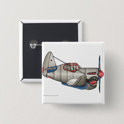 飛行機の第2次世界大戦の戦闘機ピン 缶バッジ (正面&裏面)