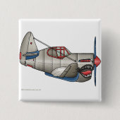 飛行機の第2次世界大戦の戦闘機ピン 缶バッジ (正面)