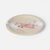 飛行機の紙プレート、ヴィンテージ飛行機の赤ちゃんシャワー ペーパープレート (アングル)