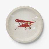 飛行機の紙皿旅行冒険のシャワー ペーパープレート (正面)