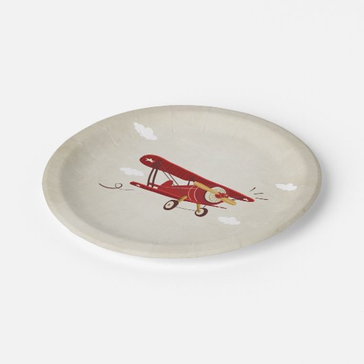 飛行機の紙皿旅行冒険のシャワー ペーパープレート (アングル)