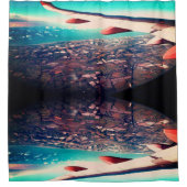 飛行機の翼とフィールドの否定 シャワーカーテン (正面)