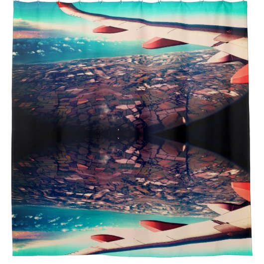 飛行機の翼とフィールドの否定 シャワーカーテン (正面)