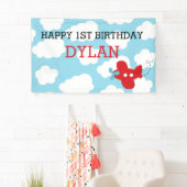 飛行機の背景幕/旗(青及び赤い) 横断幕 (インサイチュ)