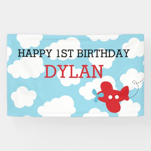 飛行機の背景幕/旗(青及び赤い) 横断幕 (横)