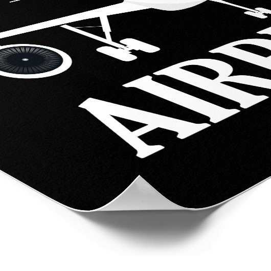 飛行機の航空に気を取られおもしろいやすい ポスター (角)