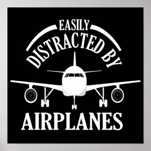 飛行機の航空に気を取られおもしろいやすい ポスター