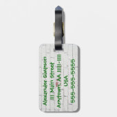 飛行機の荷物のラベル(個人化して下さい) ラゲッジタグ (裏面縦)