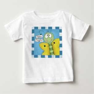飛行機の蝶を取る ベビーTシャツ