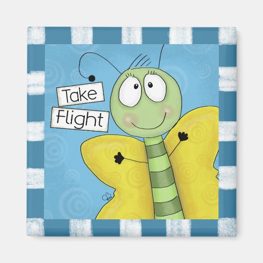 飛行機の蝶を取る マグネット (正面)