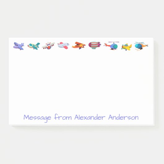 飛行機の行のカラフルメモのカスタマイズ ポストイット (正面)