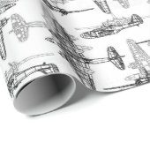 飛行機の設計図1包み紙 ラッピングペーパー (ロールコーナー)