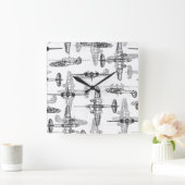飛行機の設計図1壁時計 スクエア壁時計 (ホーム)