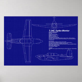 飛行機の設計図 | T-34 Cメンター ポスター