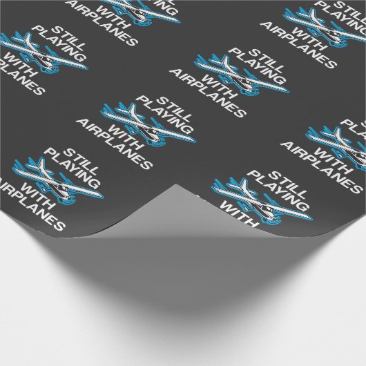 飛行機の試験ギフトの飛行士とまだ遊びます ラッピングペーパー (角)