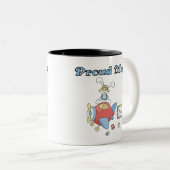 飛行機の誇り高いお母さんそれは男の子です ツートーンマグカップ (正面右)