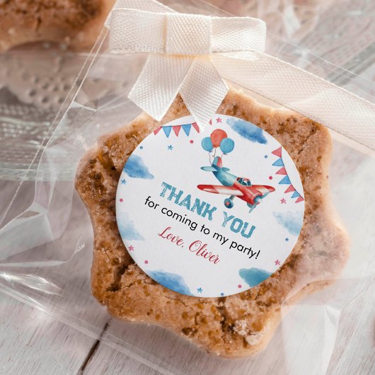 飛行機の誕生日ああ私のタイムフライステッカーラベル ラウンドシール