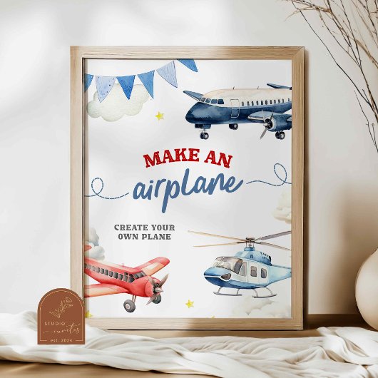 飛行機の誕生日おめでとう オーダーメイドの航空機サイン ポスター