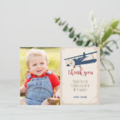 飛行機の誕生日お礼カード 招待状 (スタンド正面)