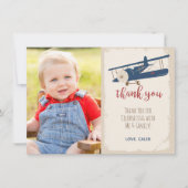 飛行機の誕生日お礼カード 招待状 (正面)