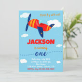 飛行機の誕生日の招待パイロットパーティー招待状 招待状 (スタンド正面)