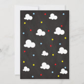 飛行機の誕生日の招待状の男の子/時間は飛びます 招待状 (裏面)