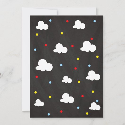 飛行機の誕生日の招待状の男の子/時間は飛びます 招待状 (裏面)