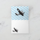 飛行機の誕生日パーティーありがとうございますカード サンキューカード (内部)