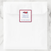 飛行機の誕生日パーティーの好意ステッカーレッド・ブルー スクエアシール (バッグ)