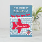 飛行機の誕生日パーティーの招待 招待状 (スタンド正面)