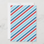 飛行機の誕生日パーティー招待状 青 赤 招待状 (裏面)