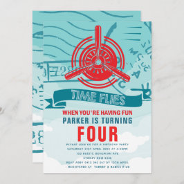 飛行機の誕生日パーティー 招待状