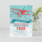 飛行機の誕生日パーティー 招待状 (スタンド正面)