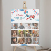 飛行機の誕生日写真マイルストーン記号 ポスター