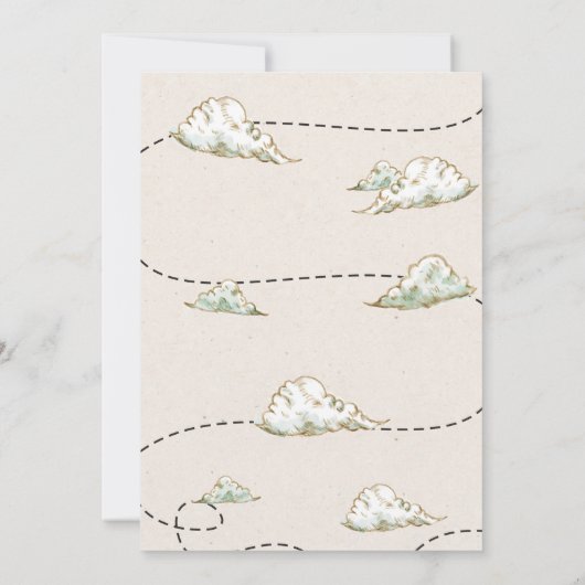 飛行機の誕生日招待状ヴィンテージのタイムフライ 招待状 (裏面)