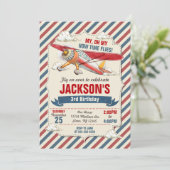 飛行機の誕生日招待状/タイムフライズパーティー 招待状 (スタンド正面)