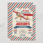 飛行機の誕生日招待状/タイムフライズパーティー 招待状 (正面/裏面)